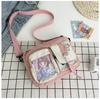 Anime-themed Two-tone Buckle-adorned Square Satchel Suitable for Graduate Girls' Outdoor Activities As A Crossbody Bag