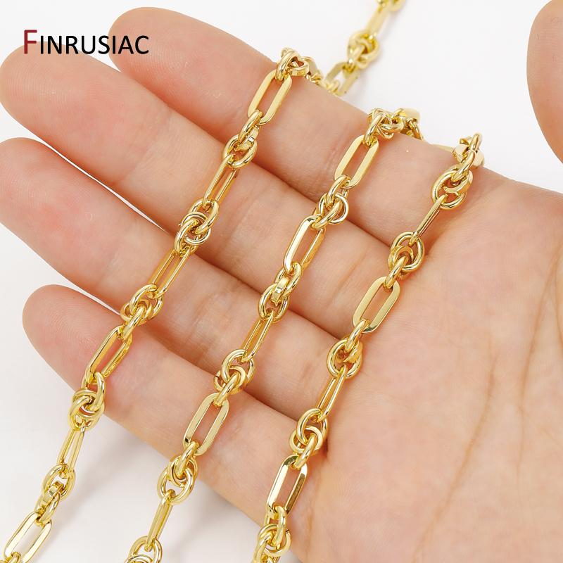 18K Gold Plated Brass Thick Chain For Jewelry Accessories,Heavy Knotted Chain For DIY Necklace Bracelet Making Accessories