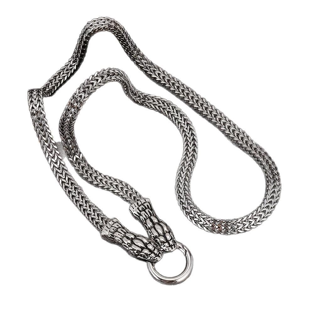 Viking Snake Head Stainless Steel Punk Bracelet Necklace