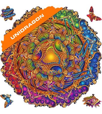 Puzzle din lemn UNIDRAGON Seria Mandala KS dimensiune 33 x 33cm ~Bogăție infinită~