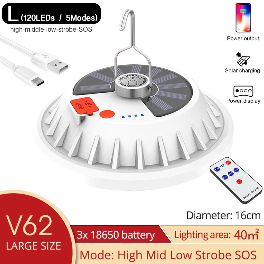 LED Camping Light Solar Rechargeable LED Lamp Bulb Remote Control Camping Lantern Tent Light Portable Emergency Night Lights