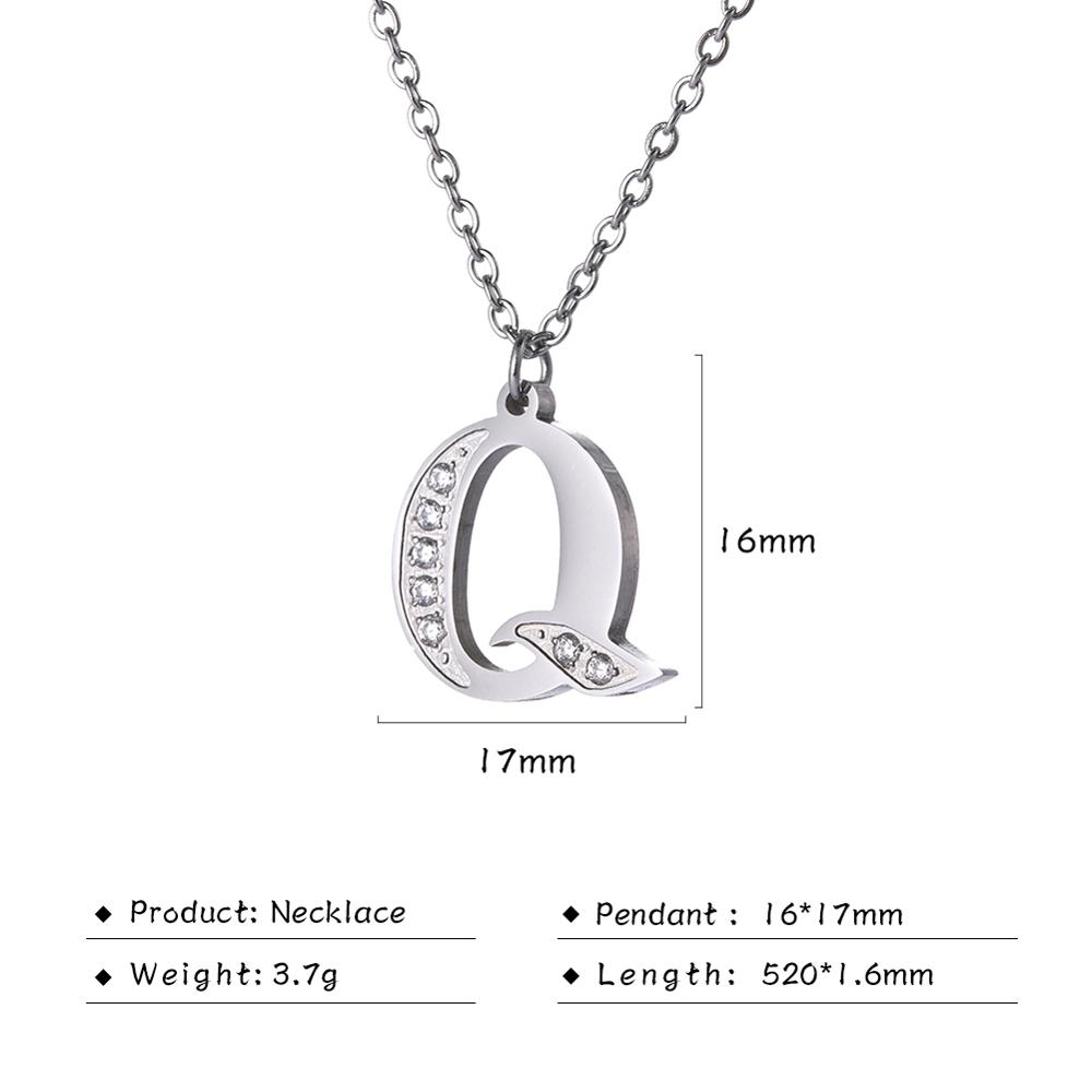 My Shape Letter A-Z Clear Zircon Stainless Steel Necklace for Girls Women Necklaces Alphabet Initials Pendant Choker Jewelry