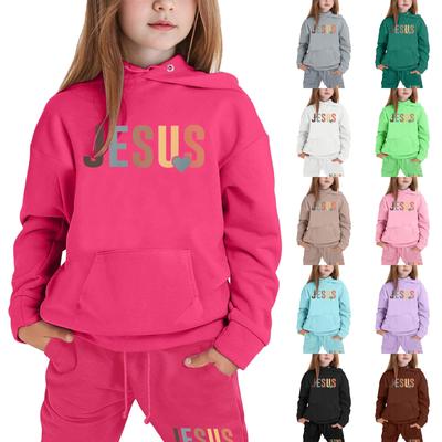 Boys Girls Sweatsuit Clothing Hooded Sweatshirt Jogging Sweatpants Tracksuits Set Fashion Outfit