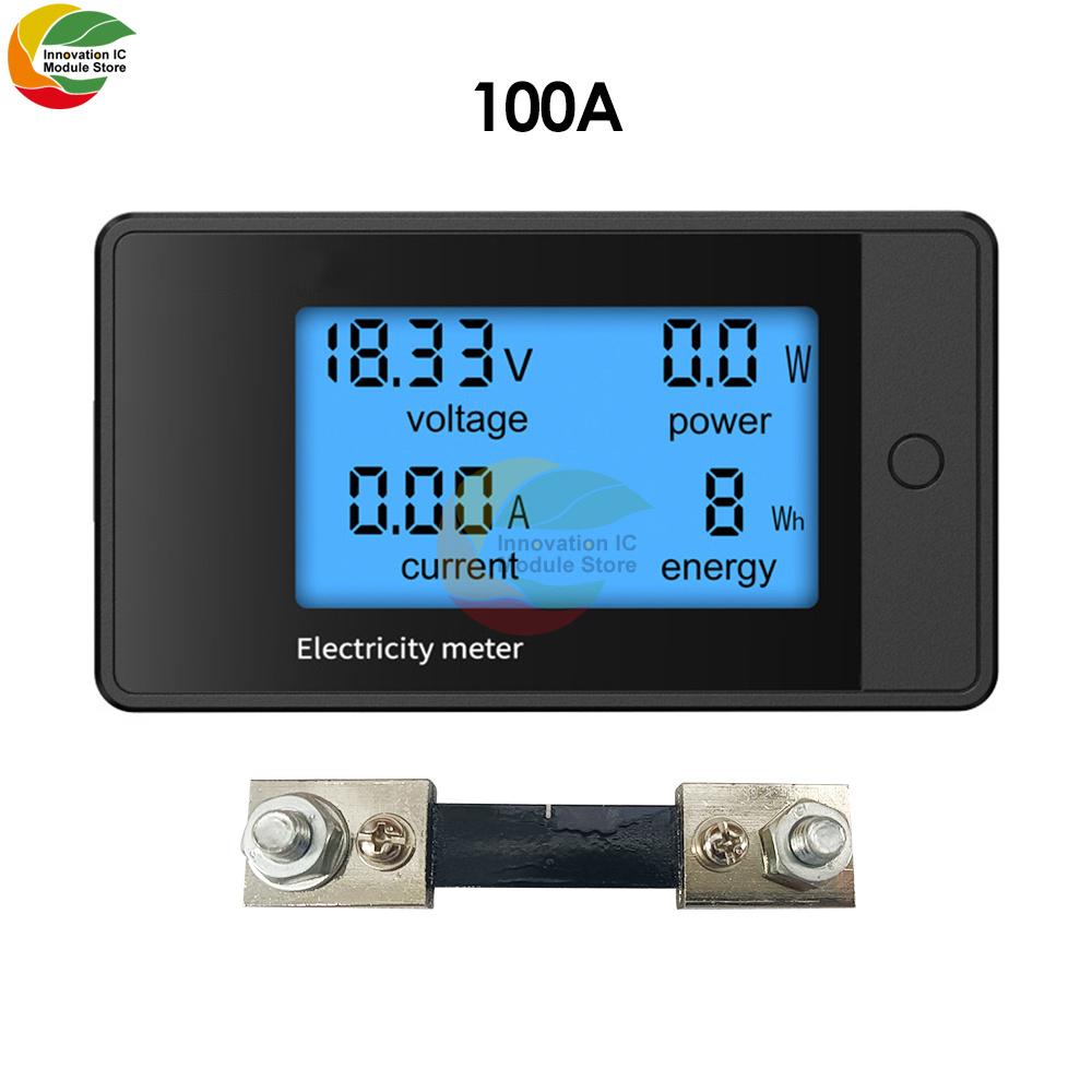 9050-4D, DC8-100V 20A 50A 100A 200A 4 in 1 LCD DC Digital Display Power Meter Voltage Ammeter Power Tester Digital Meter Module