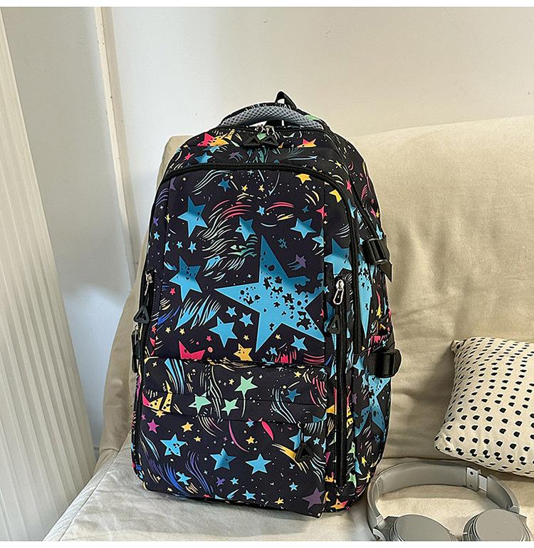 Schoolbag Female New Cartoon Graffiti Middle and High School Students Backpack Large Capacity Backpack Small Fresh Cute Students