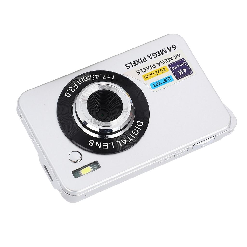 2.8in 4K 64MP HD Digital Camera 20X Zoom Auto  Portable   Camera for Girls Boys Teenagers