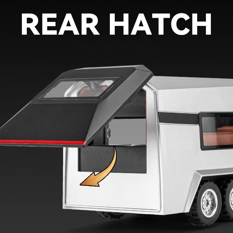 1/32 Tesla Cybertruck Off Road Pickup Trailer Alloy Car Diecast Model Sound and Light Children Toy Fashion Home Furnishings Gifts Boys