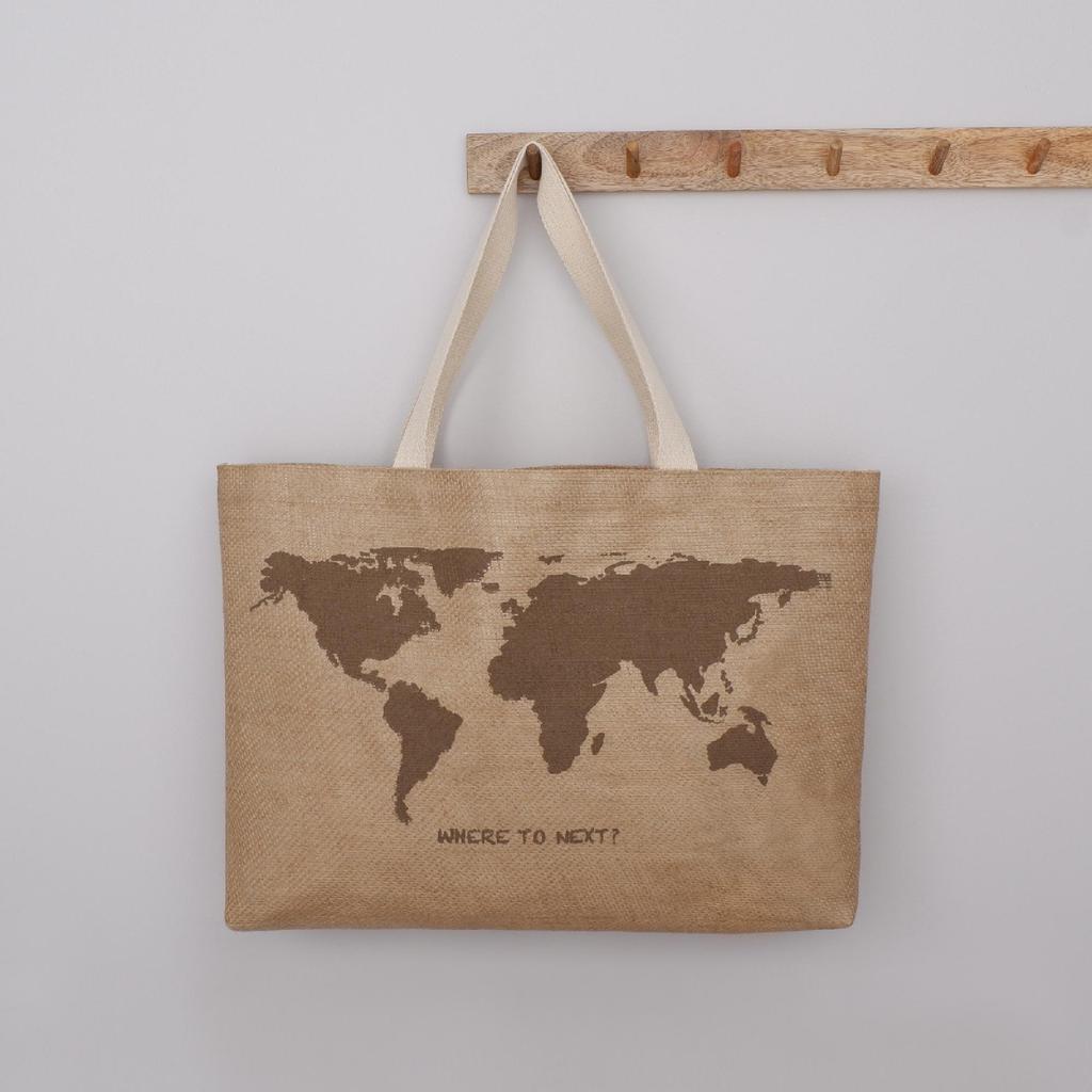 Bolso de playa para mujer y hombre / Bolso de compras hecho de yute / Bolso  de compras decorativo con asas largas / Bolso de diseñador orgánico Shopper  comprar a buen precio —