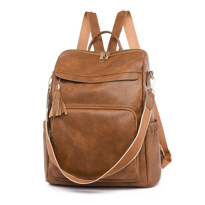 Женский рюкзак Pu Casual Trend Большая вместимость Дорожный рюкзак Сумка через плечо — фото 8