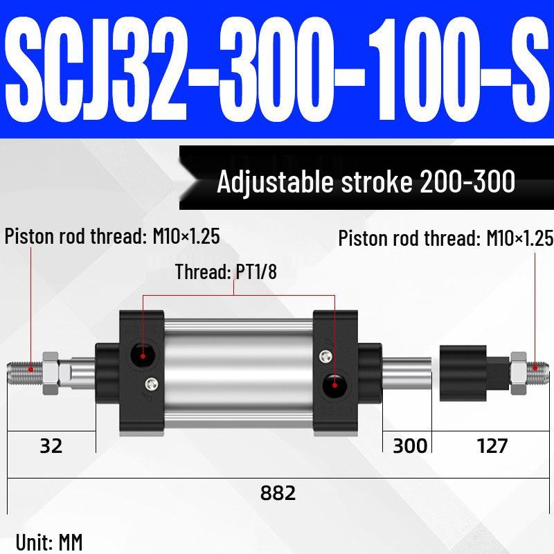 SCJ Adjustable Stroke High Thrust Pneumatic Cylinder SCJ32-160