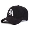 Unisex Gothic LA Embroidery Corduroy Baseball Cap Spring Autumn Outdoor Adjustable Casual Hat Sunscreen Sports Cap