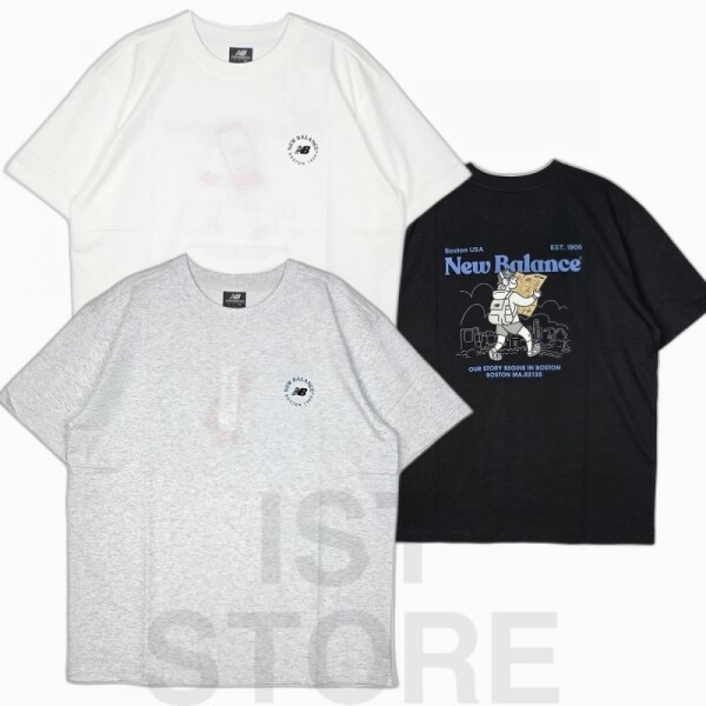 

New Balance Nb Boy Travel T shirT Оверсайз (10)White/085(XS)