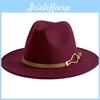 Wool Fabric Fedora Hat For Men And Women With Wide Brim Sun Protection For Casual Outdoor Wear