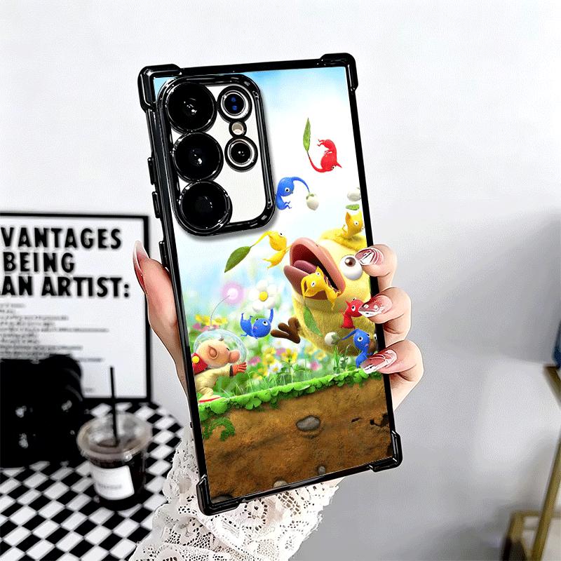 P-Pikmins Cute Game Soft Phone Case For Samsung Galaxy S26 Ultra S25 Edge S24 FE S23 Plus S22 S21 + S20 Plating Anti-Fall Fundas