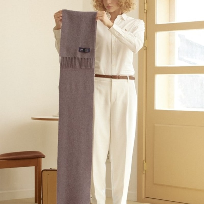 ABRAHAM MOON Merino Wool Muffler 25cm - Lavender