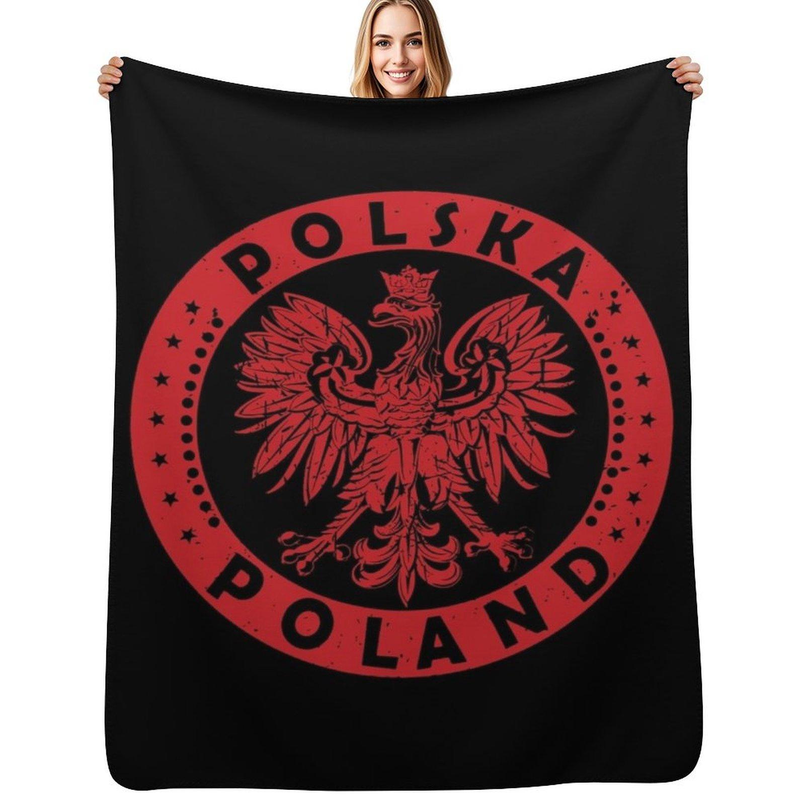 Polska Polish Eagle Vintage Distressed Poland Coat Of Arms Throw Blanket Soft Home Decor Blanket for Couch Bedroom 75x100cm