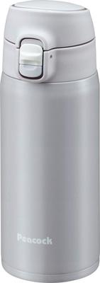 Peacock Thermos Industry Peacock Water Bottle Lock Type One Touch Mug 400ml Fresh Gray H (The-peacock) AKM-40