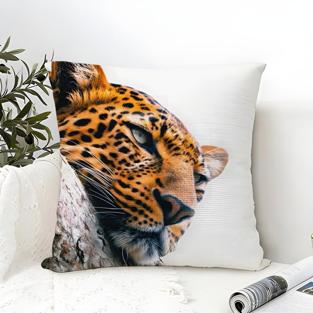 Naturally Beautiful Wild Leopard 1 Pillow Case Linen Pillow Case Sofa Home Decor Cushion Cover Cushion Cove