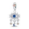 100% Rame Zircone Scintillante Occhio del Diavolo Occhio di Horus Auguri Migliori Portafortuna Perline Adatte a Braccialetti da 3 mm Gioielli Fai da Te