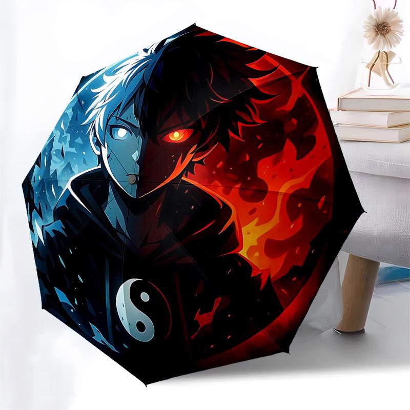 

1pc Yin Yang Symbol Automatic Opening/Closing Umbrella - Portable 3-Fold Design with 8-Bone Iron Frame, Outdoor, Gift for Fans, Travelers, Daily Use.W
