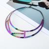 Metallic Geometric Choker With Electroplated Finish For Spring Fashion