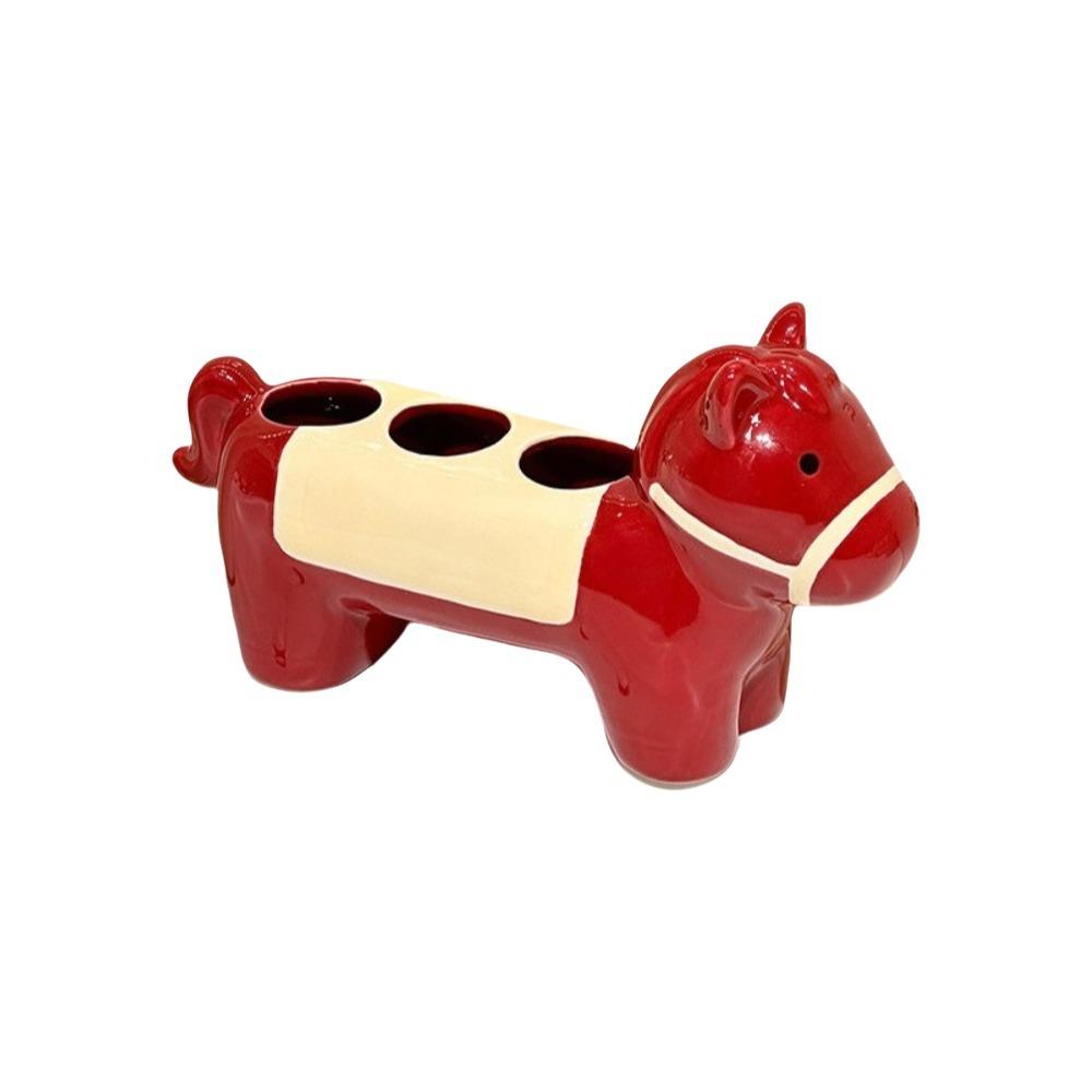 

Ceramic Horse Electric Toothbrush Holder 3 Holes Toothbrush Storage Rack Bathroom Storage