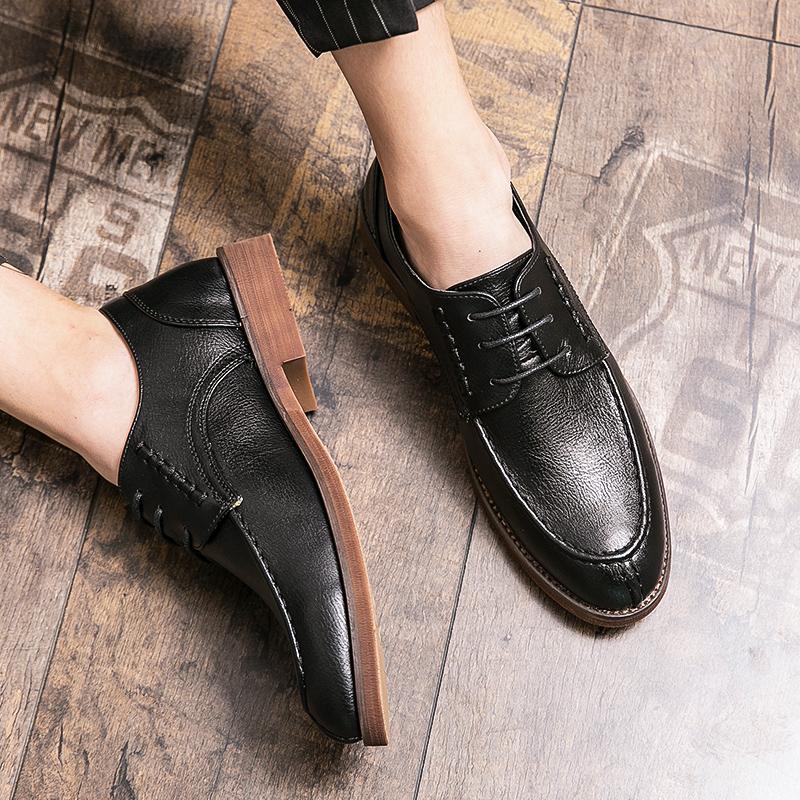 Good Quality Casual Leather Shoes For Men Large Size 47 Formal Leather Yuppie Business Shoes British Style Mens Dress Shoes 2024