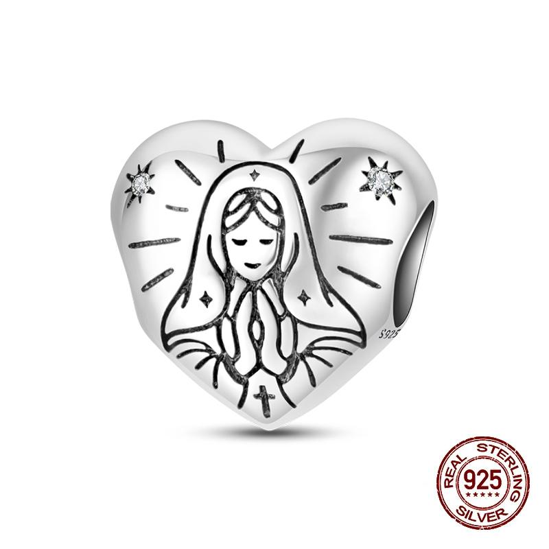 Original New Copper Prayer Virgin Mary Charms Beads Fit Necklace Bracelet Accessory Diy Jewelry For Women Gift