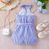 Kids Clothes Summer Fashion Sleeveless Halter Neck Short Jumpsuit for Girls Romper