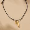 Gold-Plated Stainless Steel Conch & Tropical Fish Pendant Necklace - Retro Marine Life Jewelry