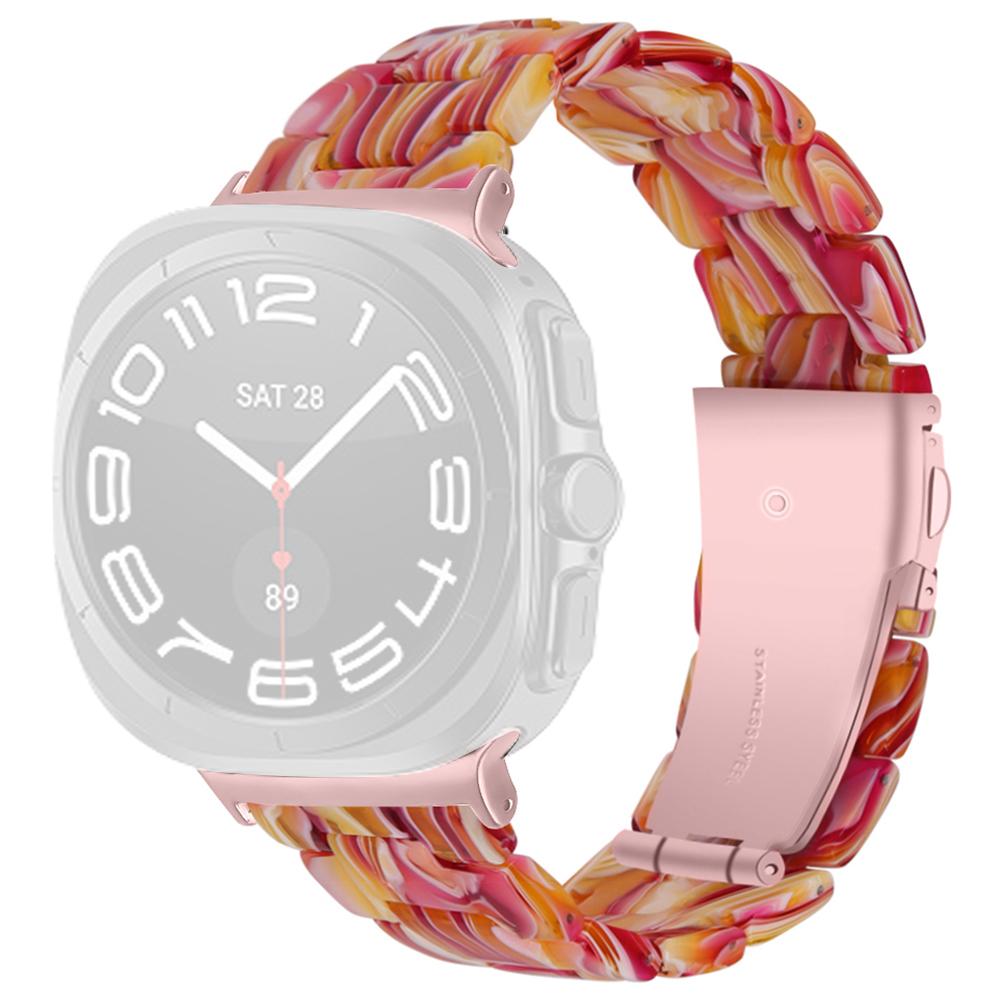 For Samsung Galaxy Watch Ultra 47mm Waterproof Resin Acrylic Watch Strap Buckle Design Wrist Band