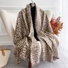 Luxury Brand Cashmere Women Leopard Scarf Winter Warm Shawl and Wrap Bandana Pashmina Female Foulard Square Thick Blanket Poncho