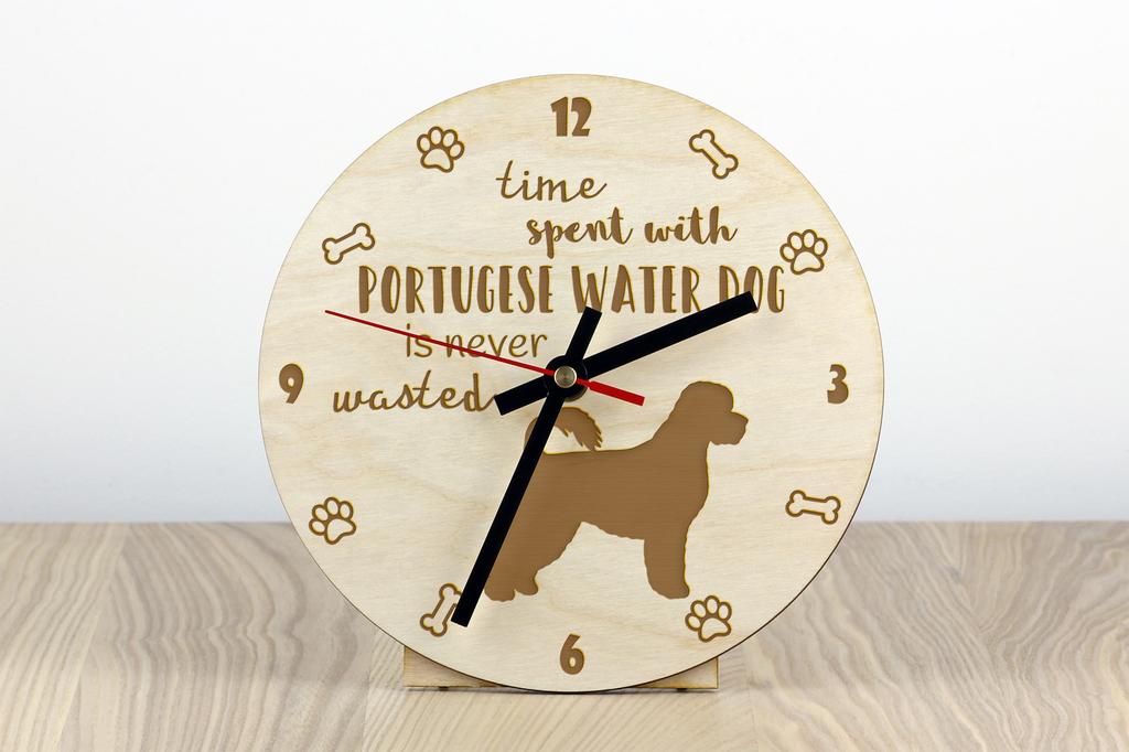 Portuguese Water Dog, Portie, PWD, Water Dog - clock with dog, wooden clock with engraving, personalised clock by Art-Dog