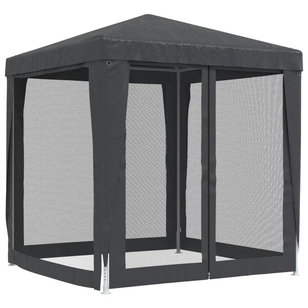 2x2 M Party Tent with 4 Mesh Side Walls Anthracite HDPE