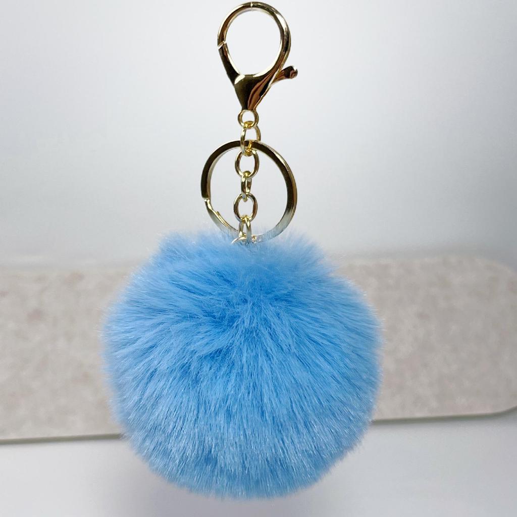Auf Lager 8cm Kunstkaninchenfell Pompom Schlüsselanhänger - Plüschkugel Anhänger für Taschen und Kleidung