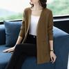 Spring and Autumn Thin Knitted Cardigan Women's Medium and Long Sweater Jacket Fat Mom Large Size Shawl with Loose Top Women