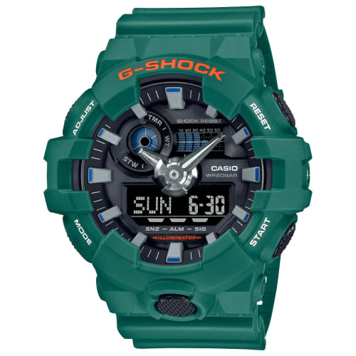

G-Shock Men s Sports Watch GA700SC-3A Green Modern 200m Water Resistant Shock Resistant