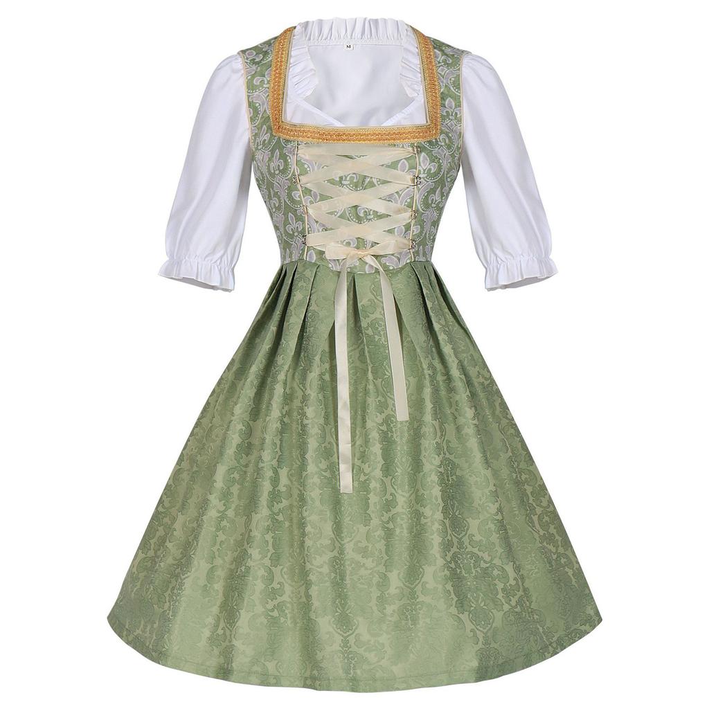 Women's Vintage Oktoberfest Dress with Lace for Party Stage Performance