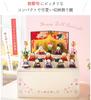 Compact and Cute Hina Storage Reihana Hina 30cm Authentic Hina Dolls Dolls, Ryukodo, Three-tiered Display, (white), Wide, (FUN Fun)