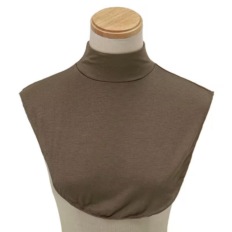 Muslim Hijab Neck Cover Fake Collar Turtleneck Neck for Women False Shirts Collar Cotton Jersey Plain Modal Turtleneck