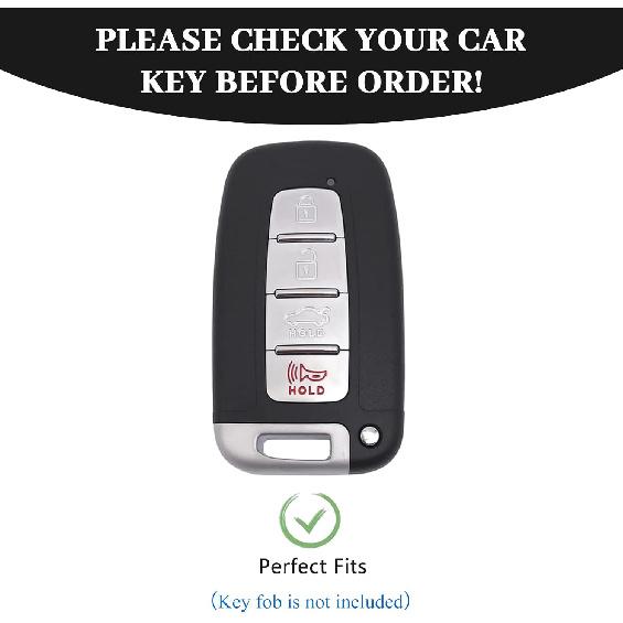 for Hyundai Kia Key Fob Cover, Soft TPU Protection Case Compatible with Hyundai Sonata Azera Elantra Genesis Kia Forte Optima Sorento Sportage Smart
