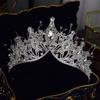 European and American Grand Crown Crystal Handcrafted Hair Accessory  Queen's Crown Bride's Wedding Dress Accessory Champion Award Crown