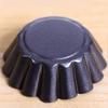 12-piece Egg Tart Mould 7.5cm Mini Cake Pan Carbon Steel Pancake Pan (Black)