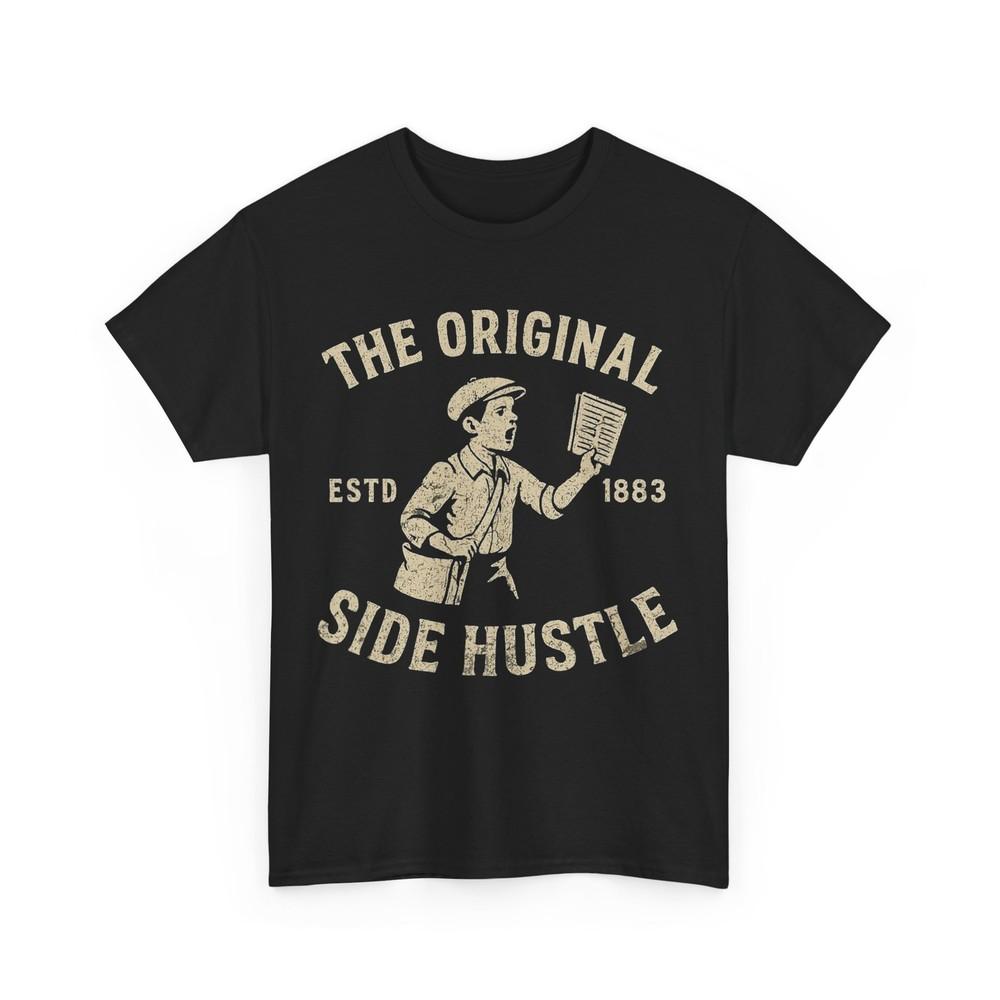 Retro Newspaper Boy Graphic | Original Side Hustle Art T-Shirt