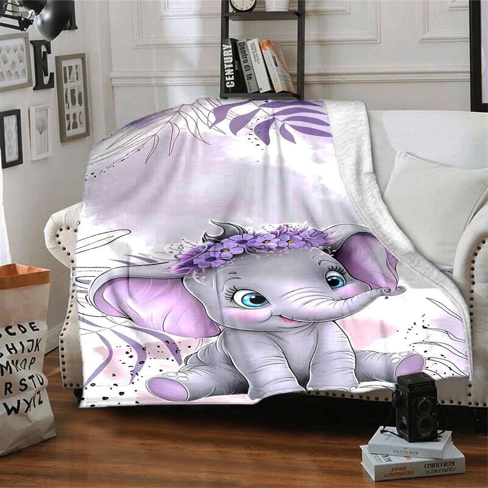 1 pezzo Coperta con Nome Elefante Leggera Coperta in Flanella per Divano Letto Viaggio Campeggio Soggiorno Ufficio Divano Sedia