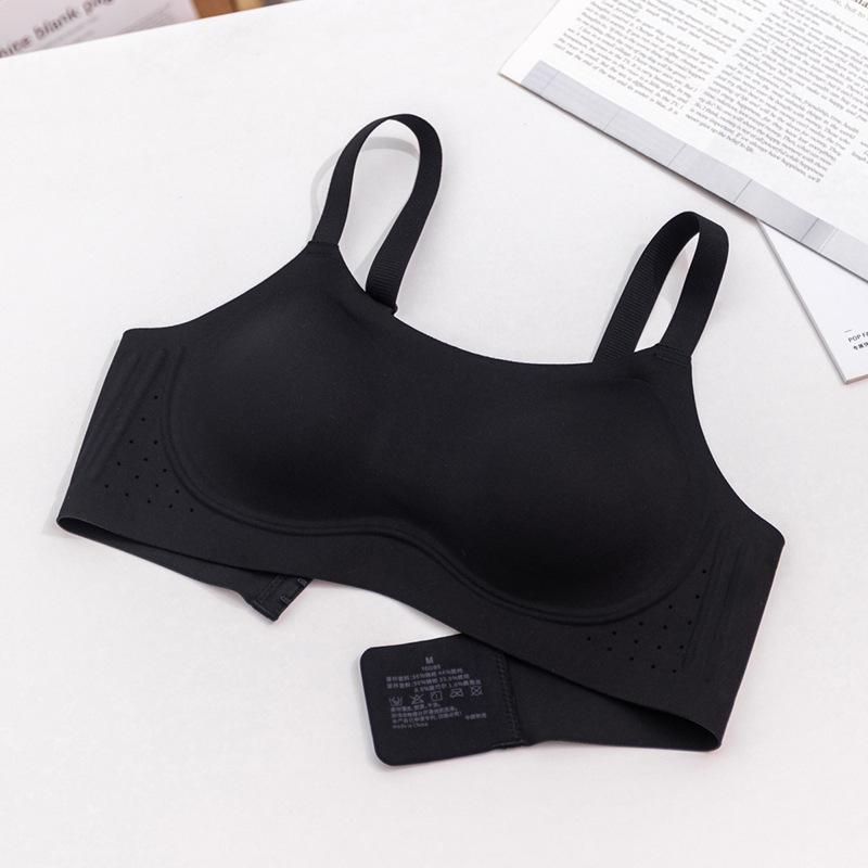 Skinny Big U-neck Underwear Women's Breathable Summer Thin Anti-sagging Non-marking Fixed Cup Sports Vest Integrated Bra Cover