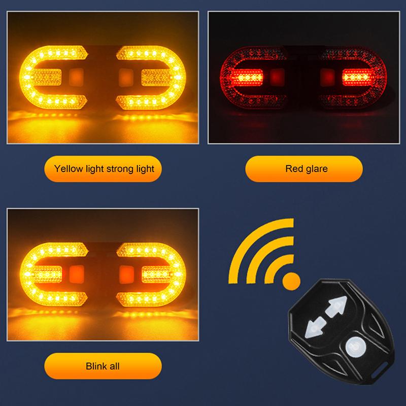 Bike Turn Signal Rear Light Led Bicycle Lamp Usb Rechargeable Bike Wireless Lights Back Mtb Tail Light Bike Accessories