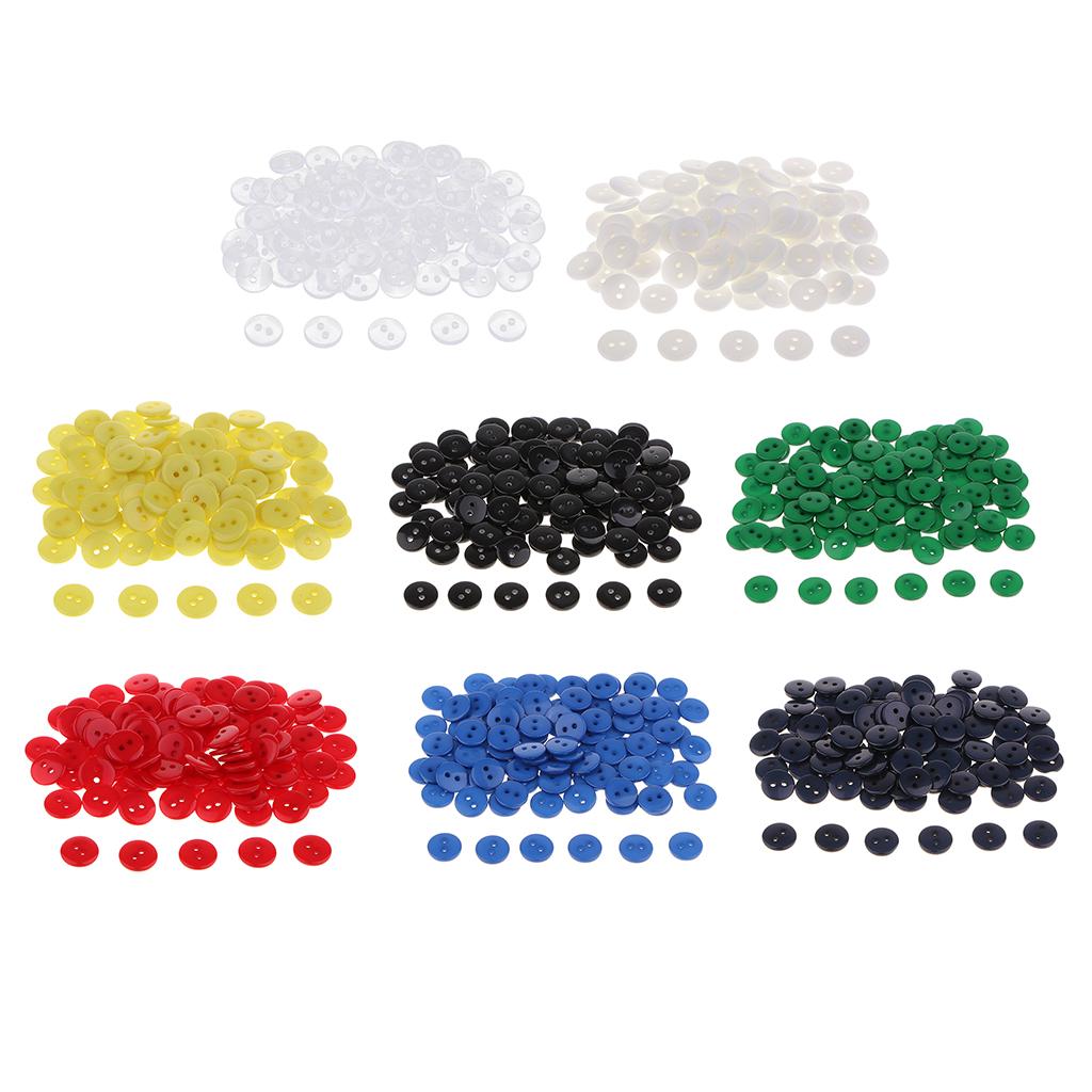 100 Pcs 1 Cm two holes Sewing Flatback Resin Buttons for Sewing Diy Craft