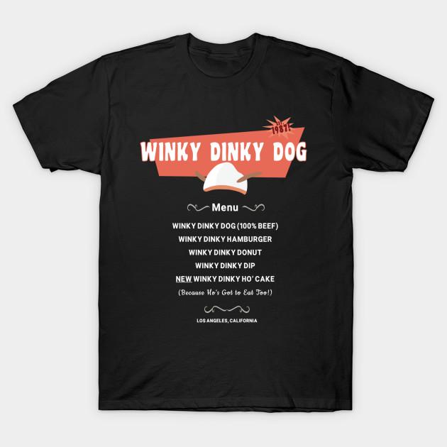 

Men Black Print T-shirt Winky Dinky Dog---Full Menu With Ho Cake! No-Cut Transfer Paper Print Cotton Tshirt XL чорний