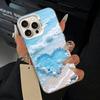 Blue Butterfly Ocean Wave  Phone Case For iPhone 17,16,15,14,13,12,11 Plus,Pro Max,XS,white Silver Phone Case